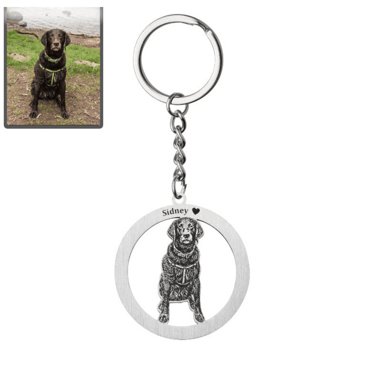 Halo Dog Memorial Keychain