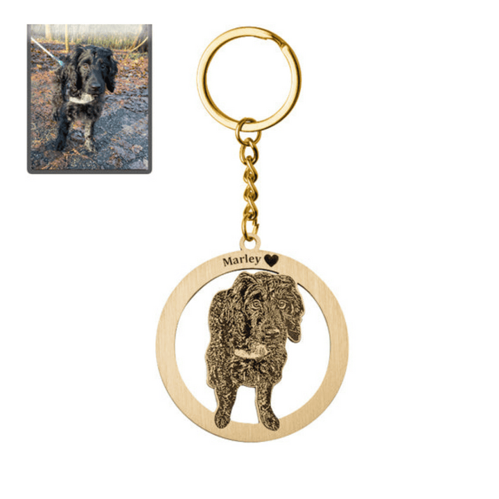 Halo Dog Memorial Keychain