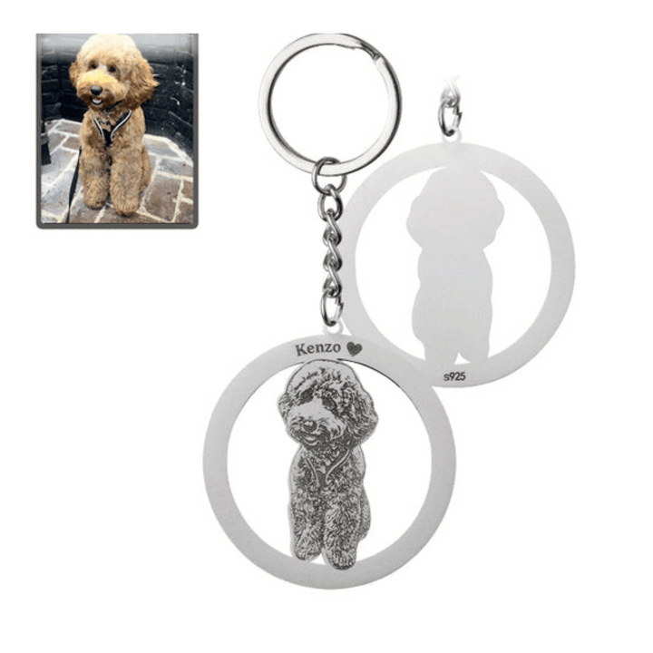 Halo Dog Memorial Keychain