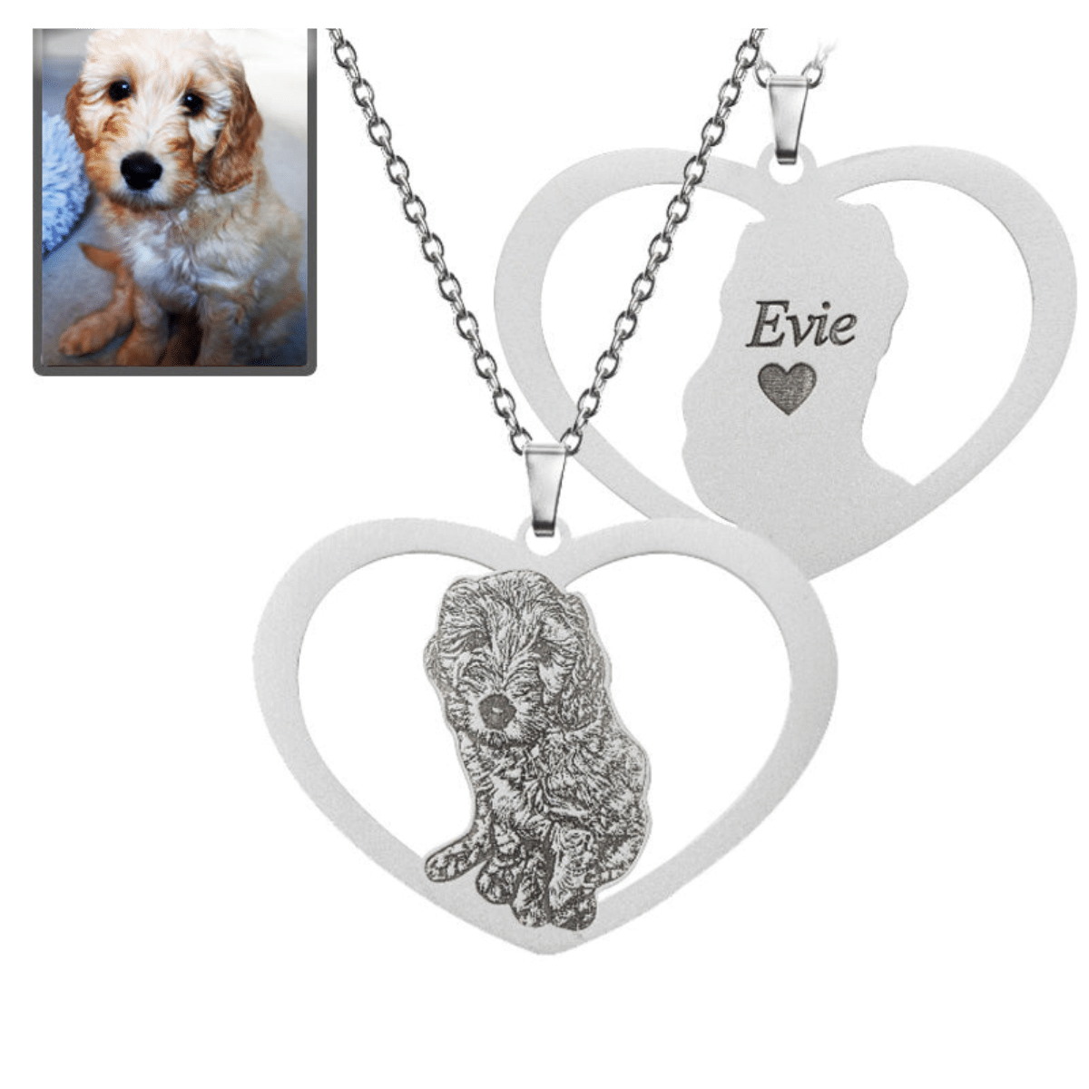 Amazon.com: Getname Necklace Personalized Pet Cat Dog Necklace Memorial  Picture Jewelry Custom Photo Engraved Necklace 925 Sterling Silver Pendants  Chain Perfect Gifts for Children, Men, Women : Clothing, Shoes & Jewelry