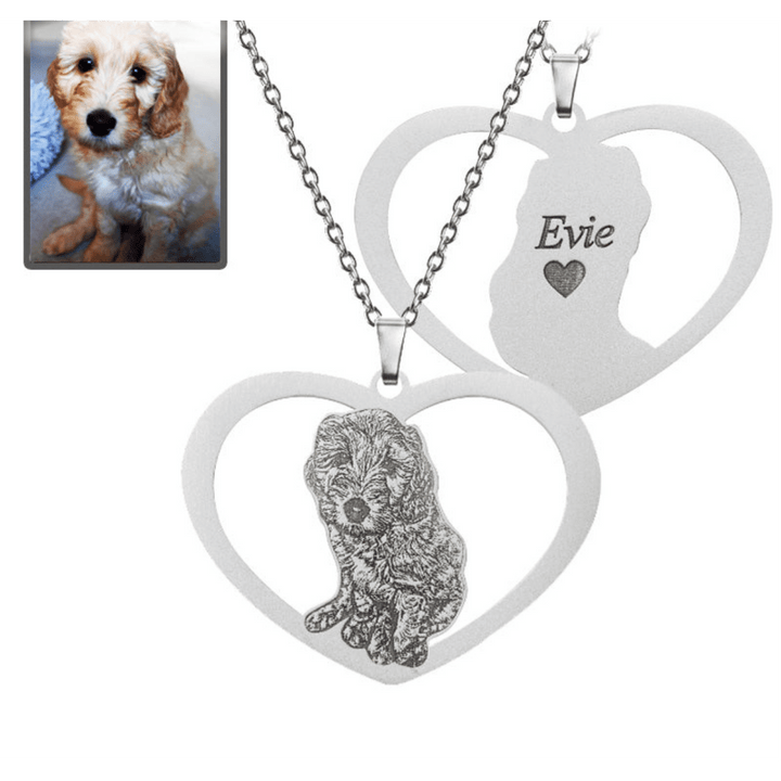 Halo Heart Dog Memorial Necklace