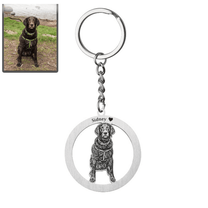 Halo Dog Memorial Keychain