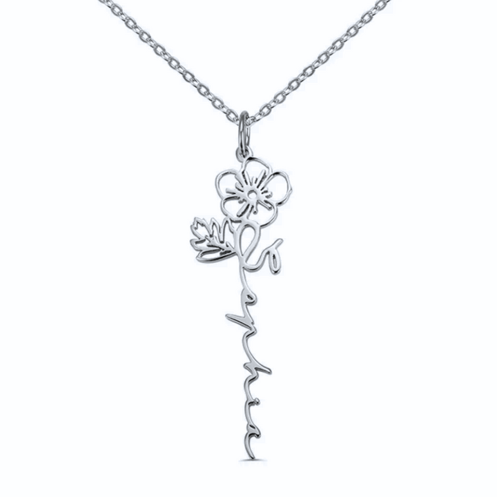 birthflower name necklace