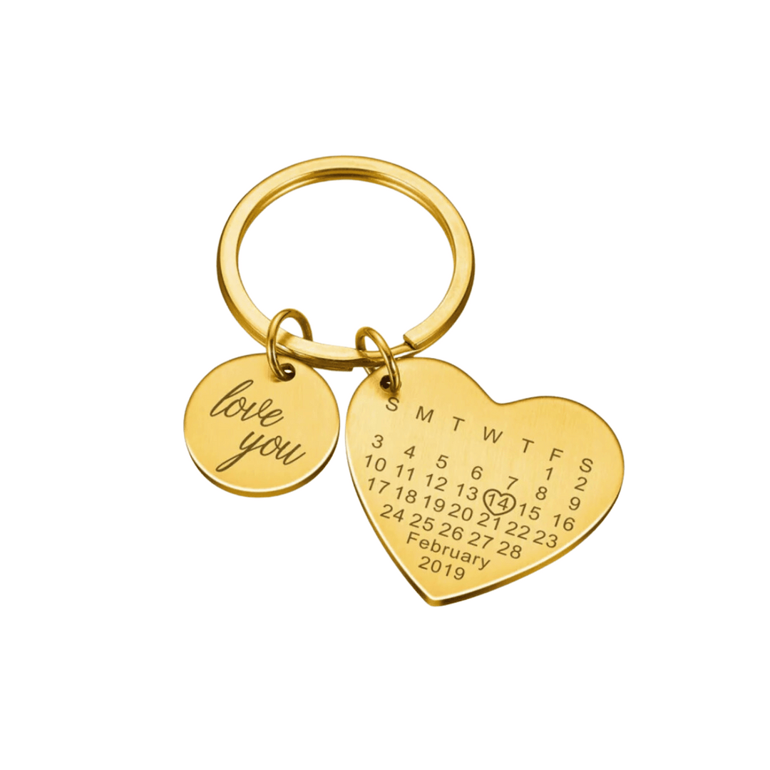 Personalized Calendar Engraved Keychain - Couples Gift