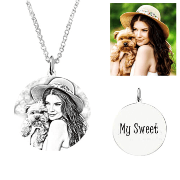 Custom Circle Pet Photo Necklace