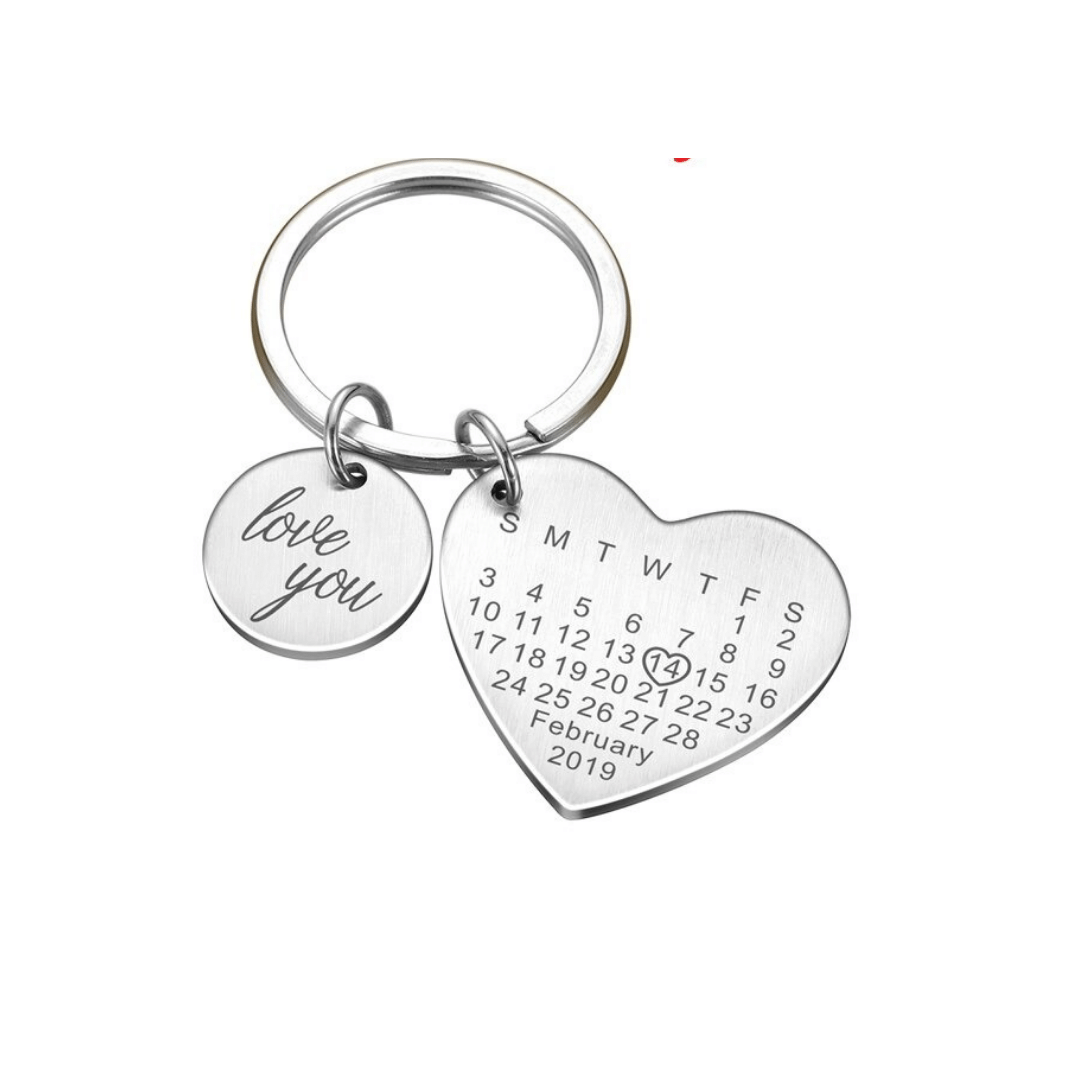 Customer Calendar Photo Engraved Keychain Designed Gifts USA